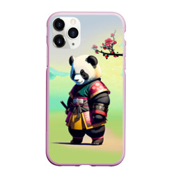 Чехол для iPhone 11 Pro Max матовый Панда-самурай - цветущая сакура
