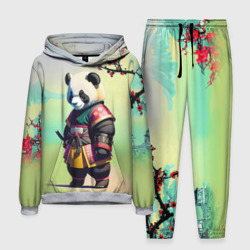 Мужской костюм с толстовкой 3D Панда-самурай - цветущая сакура