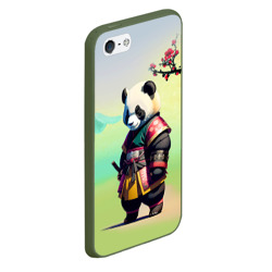 Чехол для iPhone 5/5S матовый Панда-самурай - цветущая сакура - фото 2