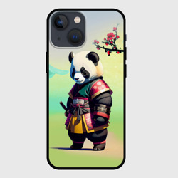 Чехол для iPhone 13 mini Панда-самурай - цветущая сакура