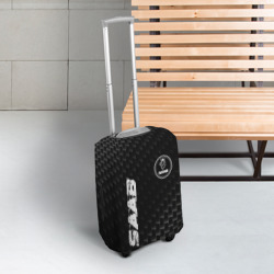 Чехол для чемодана 3D Saab карбоновый фон - фото 2