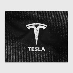 Плед 3D Tesla с потертостями на темном фоне