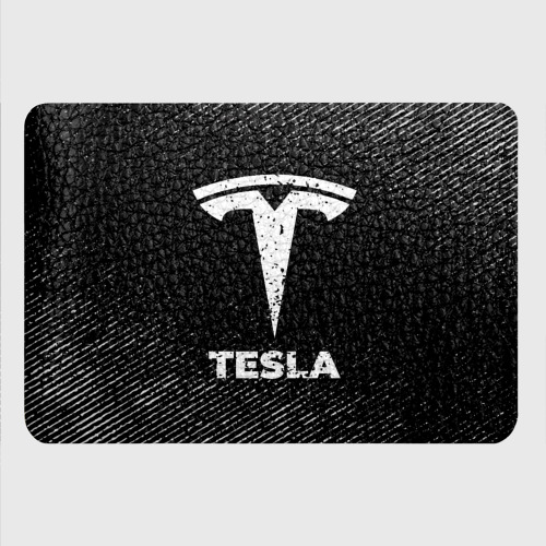 Картхолдер с принтом Tesla с потертостями на темном фоне - фото 4