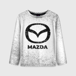 Детский лонгслив 3D Mazda с потертостями на светлом фоне