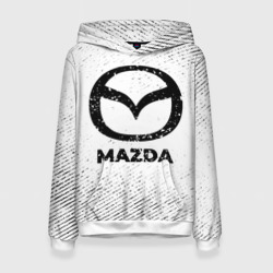 Женская толстовка 3D Mazda с потертостями на светлом фоне