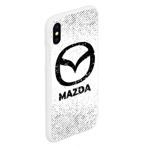 Чехол для iPhone XS Max матовый Mazda с потертостями на светлом фоне - фото 3