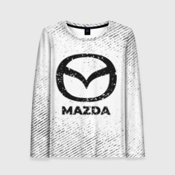 Женский лонгслив 3D Mazda с потертостями на светлом фоне