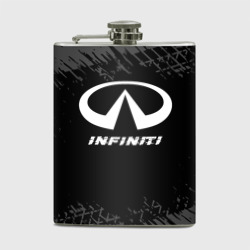 Фляга Infiniti Speed на темном фоне со следами шин