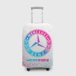 Чехол для чемодана 3D Mercedes neon gradient style