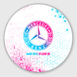 Круглый коврик для мышки Mercedes neon gradient style