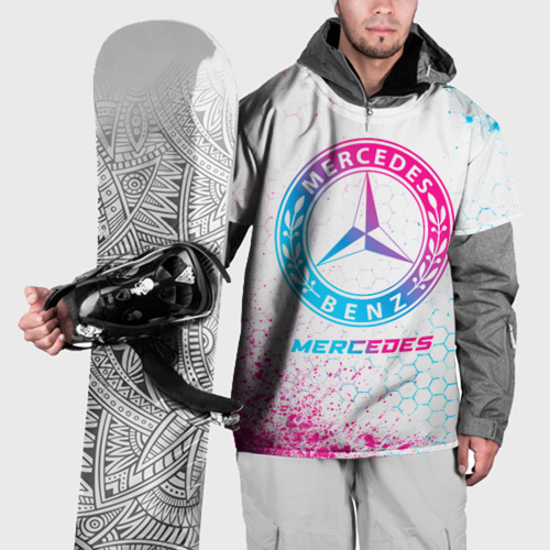 Накидка на куртку 3D Mercedes neon gradient style, цвет 3D печать