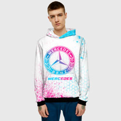 Мужская толстовка 3D Mercedes neon gradient style - фото 2