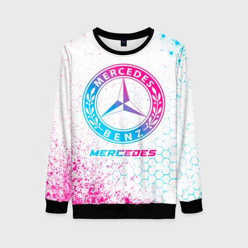 Женский свитшот 3D Mercedes neon gradient style, цвет 3D печать