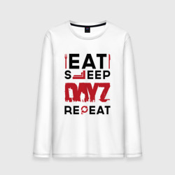 Мужской лонгслив хлопок Надпись: eat sleep DayZ repeat