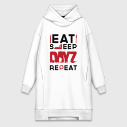 Платье-худи хлопок Надпись: eat sleep DayZ repeat