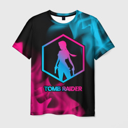 Мужская футболка 3D Tomb Raider - neon gradient