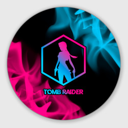Круглый коврик для мышки Tomb Raider - neon gradient