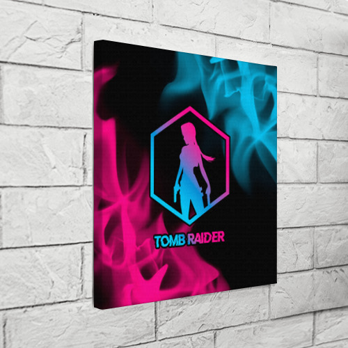 Холст квадратный Tomb Raider - neon gradient, цвет 3D печать - фото 3