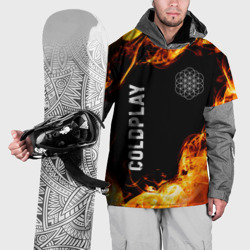 Накидка на куртку 3D Coldplay и пылающий огонь