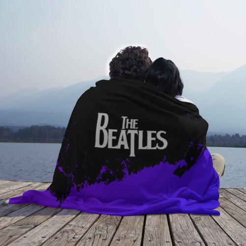 Плед 3D The Beatles purple grunge, цвет 3D (велсофт) - фото 3