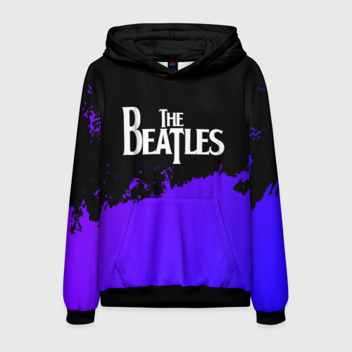 Мужская толстовка 3D The Beatles purple grunge, цвет черный