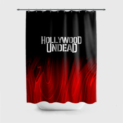 Штора 3D для ванной Hollywood Undead red plasma