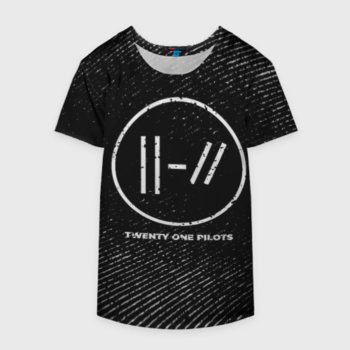 Накидка на куртку 3D Twenty One Pilots с потертостями на темном фоне, цвет 3D печать - фото 4