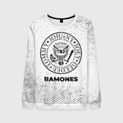 Мужской свитшот 3D Ramones с потертостями на светлом фоне