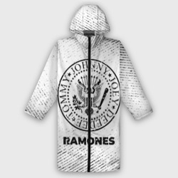 Мужской дождевик 3D Ramones с потертостями на светлом фоне