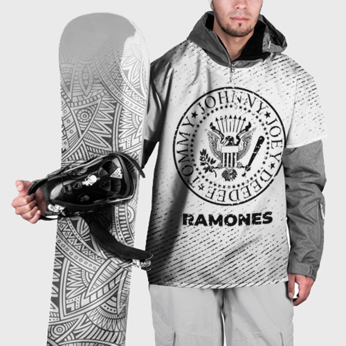 Накидка на куртку 3D Ramones с потертостями на светлом фоне, цвет 3D печать