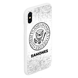 Чехол для iPhone XS Max матовый Ramones с потертостями на светлом фоне - фото 2