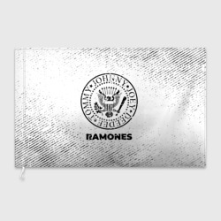 Флаг 3D Ramones с потертостями на светлом фоне