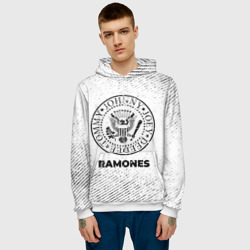 Мужская толстовка 3D Ramones с потертостями на светлом фоне - фото 2