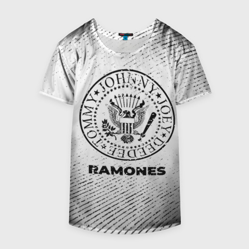 Накидка на куртку 3D Ramones с потертостями на светлом фоне, цвет 3D печать - фото 4