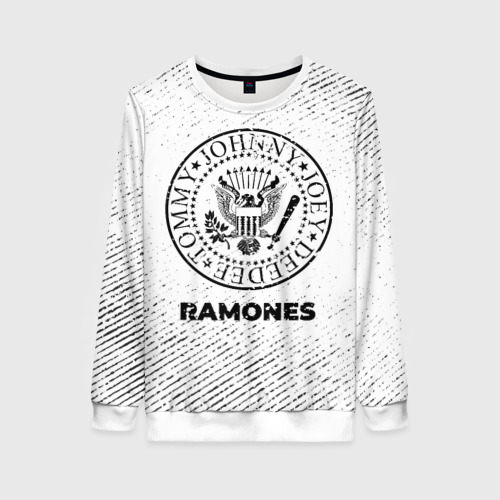 Женский свитшот 3D Ramones с потертостями на светлом фоне, цвет 3D печать