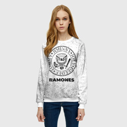 Женский свитшот 3D Ramones с потертостями на светлом фоне - фото 2