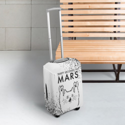 Чехол для чемодана 3D Thirty Seconds to Mars рок кот на светлом фоне - фото 2