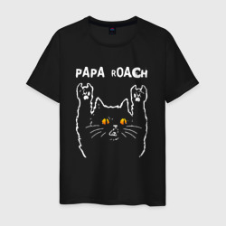 Мужская футболка хлопок Papa Roach rock cat