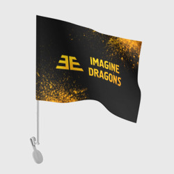 Флаг для автомобиля Imagine Dragons - gold gradient: надпись и символ