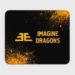Прямоугольный коврик для мышки Imagine Dragons - gold gradient: надпись и символ