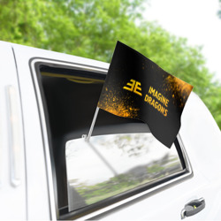 Флаг для автомобиля Imagine Dragons - gold gradient: надпись и символ - фото 2