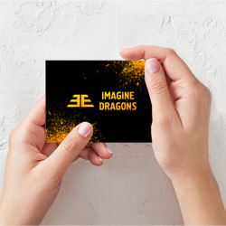 Поздравительная открытка Imagine Dragons - gold gradient: надпись и символ - фото 2