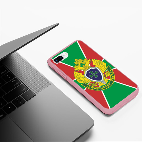 Чехол для iPhone 7Plus/8 Plus матовый Пограничная служба - герб ПВ, цвет баблгам - фото 5