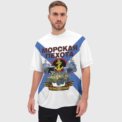 Мужская футболка oversize 3D Морская пехота - где мы, там победа!, цвет 3D печать - фото 3