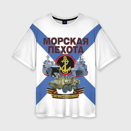 Женская футболка oversize 3D Морская пехота - где мы, там победа!, цвет 3D печать