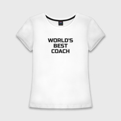 Женская футболка хлопок Slim Лучший в мире тренер по теннису