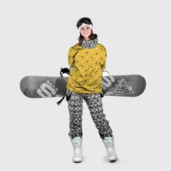 Накидка на куртку 3D Пчелы и цветы паттерн - фото 2