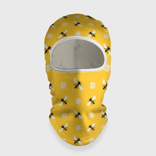 Балаклава 3D Пчелы и цветы паттерн