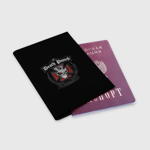 Обложка для паспорта матовая кожа Five Finger Death Punch legionary, цвет черный - фото 3