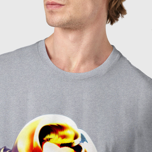 Мужская футболка хлопок с принтом Голова Мерлин Монро, фото #4